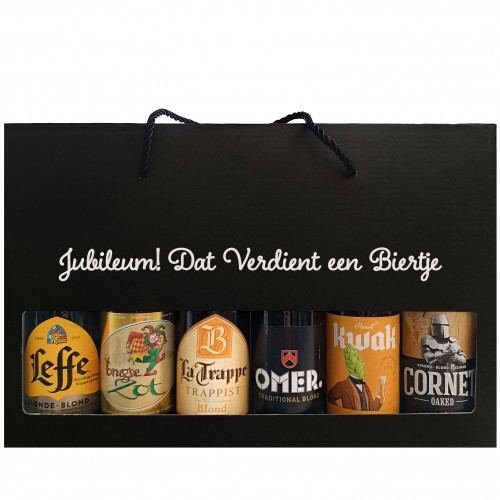 Bierpakket Blond Bier: Jubileum! Dat verdient een Biertje (6 flesjes) -  Geschenkdoos