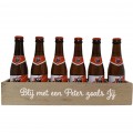 Jupiler Bierpakket : Blij met een Peter zoals Jij (6 flesjes) - Houten Kratje