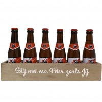 Jupiler Bierpakket : Blij met een Peter zoals Jij (6 flesjes) - Houten Kratje