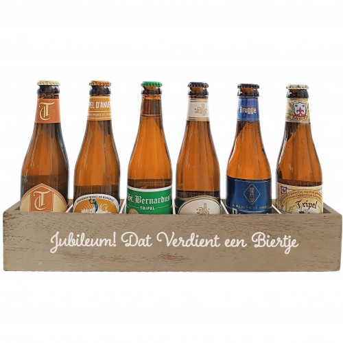 Bierpakket Tripel Bier: Jubileum! Dat Verdient een Biertje (6 flesjes) -  Kratje